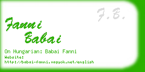 fanni babai business card